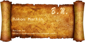Bakos Martin névjegykártya