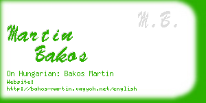 martin bakos business card